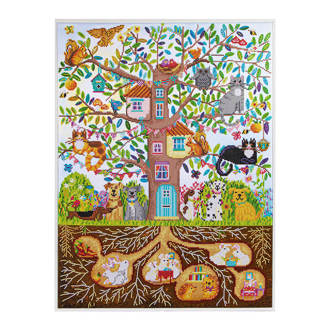 Tree House Family - 77 x 57cm