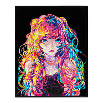 Neon Anime Girl - 35.5 x 45.7cm