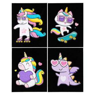 Dotzies FLock Neon Unicorns - 25 x 20cm