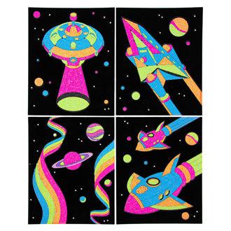Dotzies Flock Neon Space - 25 x 20cm