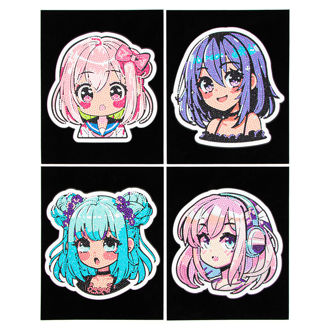 Dotzies Flock Neon Anime Girls - 25 x 20cm