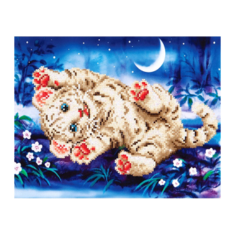 DIAMOND DOTZ - Baby Tiger Roly Poly - 35.5 x 27.9cm (14 x 11in)