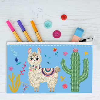 Zippered Pouch Llama Party - 14cm