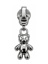 Zipper Pull Teddy Silver