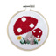 Beginner Cross Stitch Kit with Hoop 10cm - Mushrooms