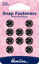 Hemline - Snap Fasteners Metal Sew On 11mm - 10 sets - Black