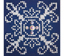 White on Blue - 10.2 x 10.2cm (4 x 4in)