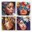 Four Beauties - 12.7 x 12.7cm