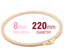 Embroidery Hoop - Wooden Screwed 8mm beechwood 8.5"/220mm