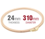 Embroidery Hoop - Wooden Screwed 24mm beechwood 12"/310mm