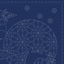 Sashiko Panel - Linen/Cotton 137 x 50cm Christmas Navy
