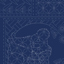 Sashiko Panel - Linen/Cotton 137 x 50cm Fauna Navy