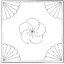 DARUMA - Sashiko Printed Cloth White - Flowers & Fans