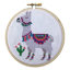 Mini Cross Stitch Kit with Hoop 10cm - Lama