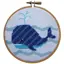 Mini Cross Stitch Kit with Hoop 10cm - Whale