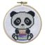 Mini Cross Stitch Kit with Hoop 10cm - Panda
