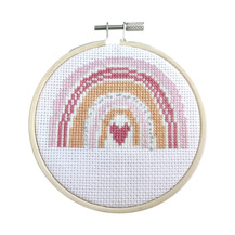MAKE IT Cross Stitch Kit 10cm - Rainbow Heart