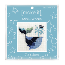 Mini Cross Stitch Kit 7 x 6.5cm - Whale