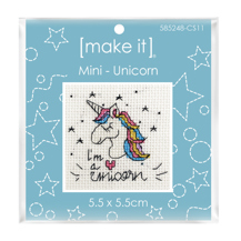 Mini Cross Stitch Kit 5.5 x 5.5cm - Unicorn