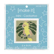 Mini Cross Stitch Kit 6 x 6cm - Cockatoo