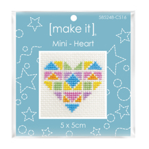 Mini Cross Stitch Kit 5 x 5cm - Heart