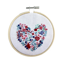 MAKE IT Cross Stitch Kit 10cm - Flower Heart