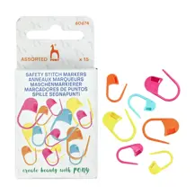 Pony - Safety Stitch Markers Plastic 15pc - Assorted Sizes