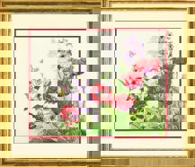 HUMMINGBIRD AND POPPIES       