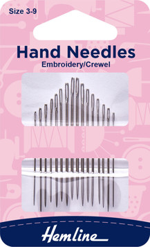 Hemline - Hand Needle Embroidery/Crewel 16pk - size 3-9