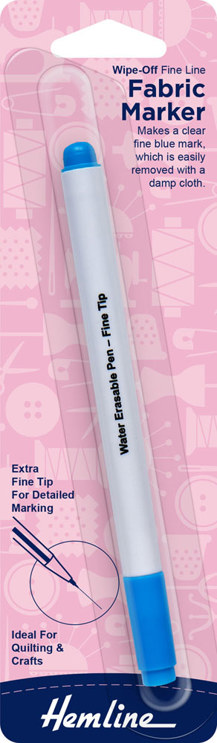 Hemline - Marker Fabric Wipe-Off Felt Tip Fine - Blue