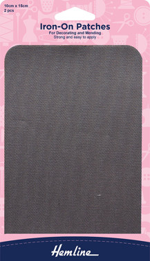 Hemline - Patches Iron On 2 pcs - Light Grey