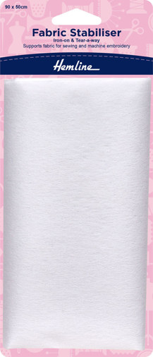 HEMLINE HANGSELL - Stabiliser Fabric - Fusible 90cm x 50cm - light tear-away