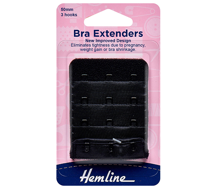 Hemline - Bra Back Expander 50mm - 3 Hook - Black