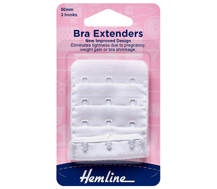 Hemline - Bra Back Expander 50mm - 3 Hook - White