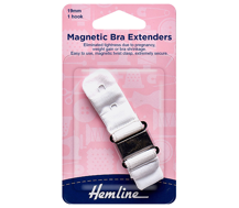 Bra Back Magnetic Expander Extender 19mm - 1 Hook - white