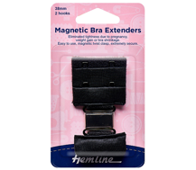 Bra Back Magnetic Expander Extender 38mm - 2 Hook - black
