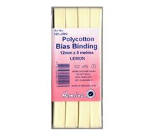 Polycotton Bias Binding - Lemon 12mm X 5m