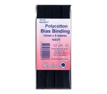 Polycotton Bias Binding - Navy 12mm X 5m