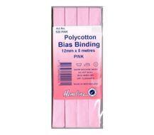 Polycotton Bias Binding - Pink 12mm X 5m