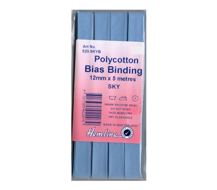 Polycotton Bias Binding - Sky Blue 12mm X 5m