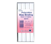Polycotton Bias Binding - White 12mm X 5m