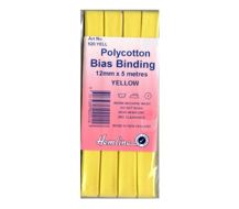 Polycotton Bias Binding Tape, 12mm, Yellow