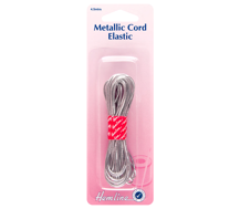 Hemline - Elastic Metallic Cord 4.5m - Silver