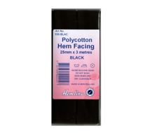 Polycotton Hem Facing - Black 25mm x 3m
