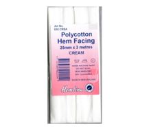 Polycotton Hem Facing - Cream 25mm x 3m