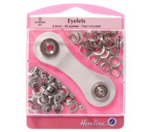 Hemline - Eyelets Starter Kit 5.5mm 40 pcs - Nickle