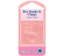 Hemline - Bra Strap Hooks & Clasps Clear 12mm 2 sets - Clear