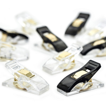 HEMLINE GOLD - Fabric Quilt Clips - 30pcs 15 clear/15 black