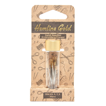 HEMLINE GOLD - Embroidery Gold Eye Hand Needles - 10 pcs asst sizes