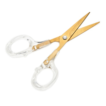 HEMLINE GOLD - Embroidery Scissors 5Inbrush gold blade/clear acrylic handle